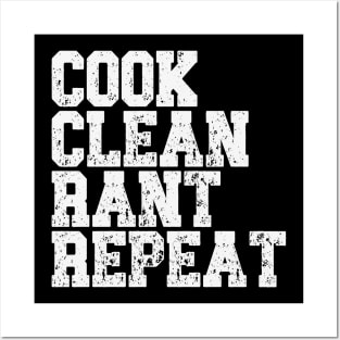 Vintage Cook Clean Rant Repeat Posters and Art